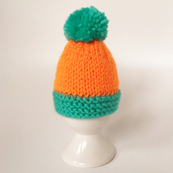 Knitted Egg Cosy with Pom Pom