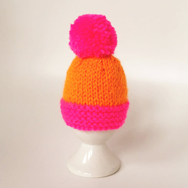 Knitted Egg Cosy with Pom Pom