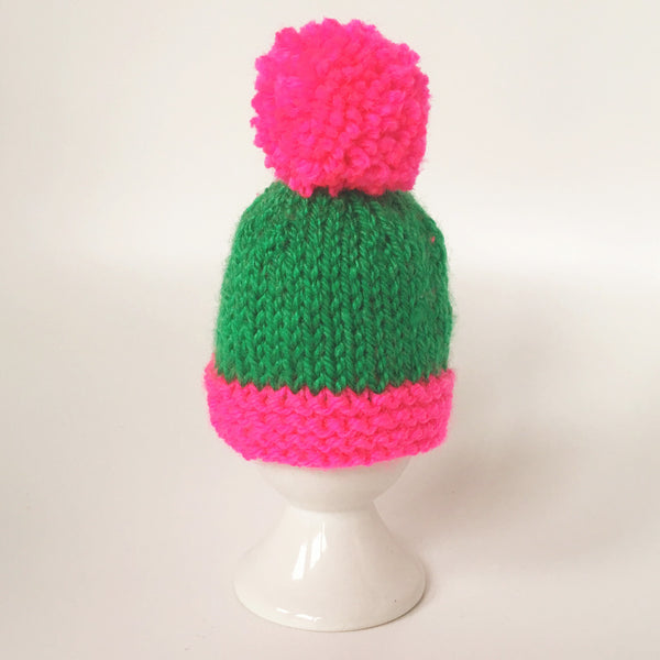 Knitted Egg Cosy with Pom Pom