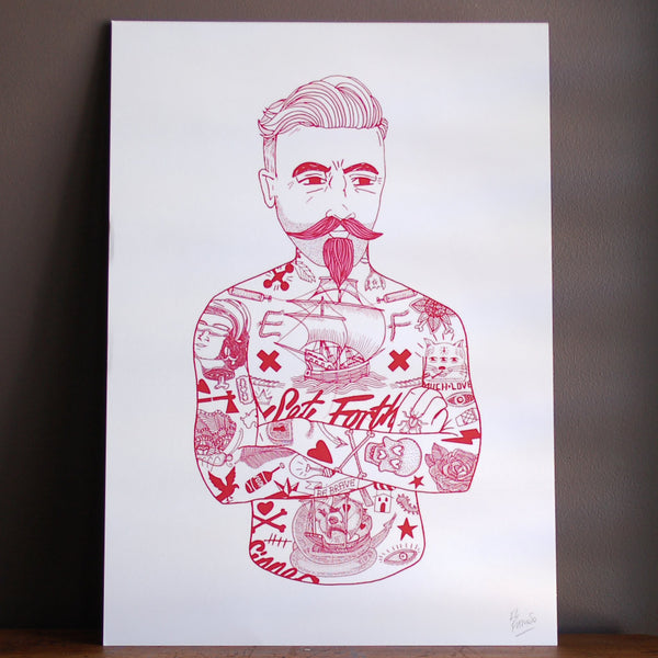 Tat Man Illustrated Print