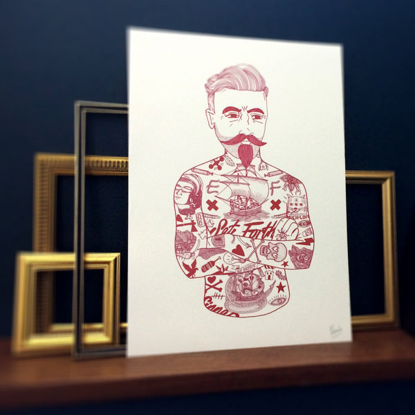 Tat Man Illustrated Print