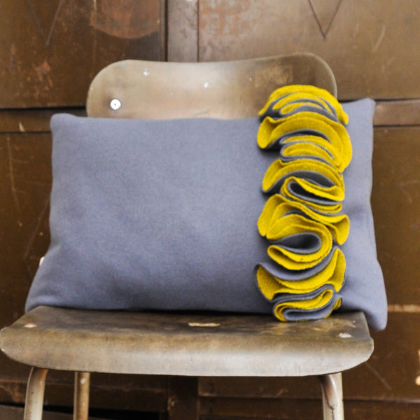 Lime Green Ruffle Cushion