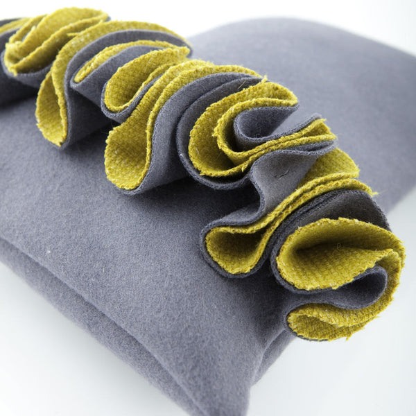 Lime Green Ruffle Cushion